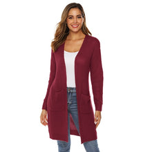 Load image into Gallery viewer, PGSD Autumn Winter solid Colored big Pocket Thickened Sweater female Mid-long Loose long sleeves Knitted cardigan Women clothes