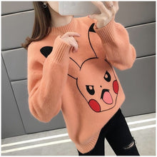 Load image into Gallery viewer, Sweater Women 2019 Cartoon Pokemon Pikachu Print Autumn Winter Causal Streetwear Sweater Long Sleeve O Neck Loose Harajuku