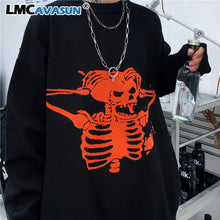 Load image into Gallery viewer, LMCAVASUN Harajuku Loose Sweater Women Gothic Punk Skull Pattern Oversized Sweater Jumper Full Sleeve Female Streetwear Sweaters