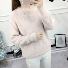 Load image into Gallery viewer, New Velvet Pullover Sweater Women Loose Warm Knitted Sweaters Elegant Casual Winter Clothes Women Jumper Casaco Feminino Q1984