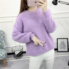 Load image into Gallery viewer, New Velvet Pullover Sweater Women Loose Warm Knitted Sweaters Elegant Casual Winter Clothes Women Jumper Casaco Feminino Q1984