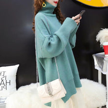 Load image into Gallery viewer, CHICEVER Korean Knitted Sweater Women Turtleneck Lantern Long Sleeve Oversize Pullover Sweaters Female 2020 Autumn Fashion New