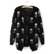 Load image into Gallery viewer, 2019 Autumn Winter new women sweater knit wool sweater skull head hippocampus fashion cardigan loose sweater coat