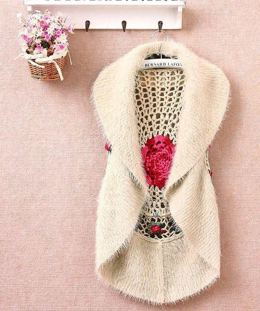 Hot sale New Fashion High Quality Autumn Winter women's crochet cape vest sweater outerwear  casual cardigan women sweater 1210