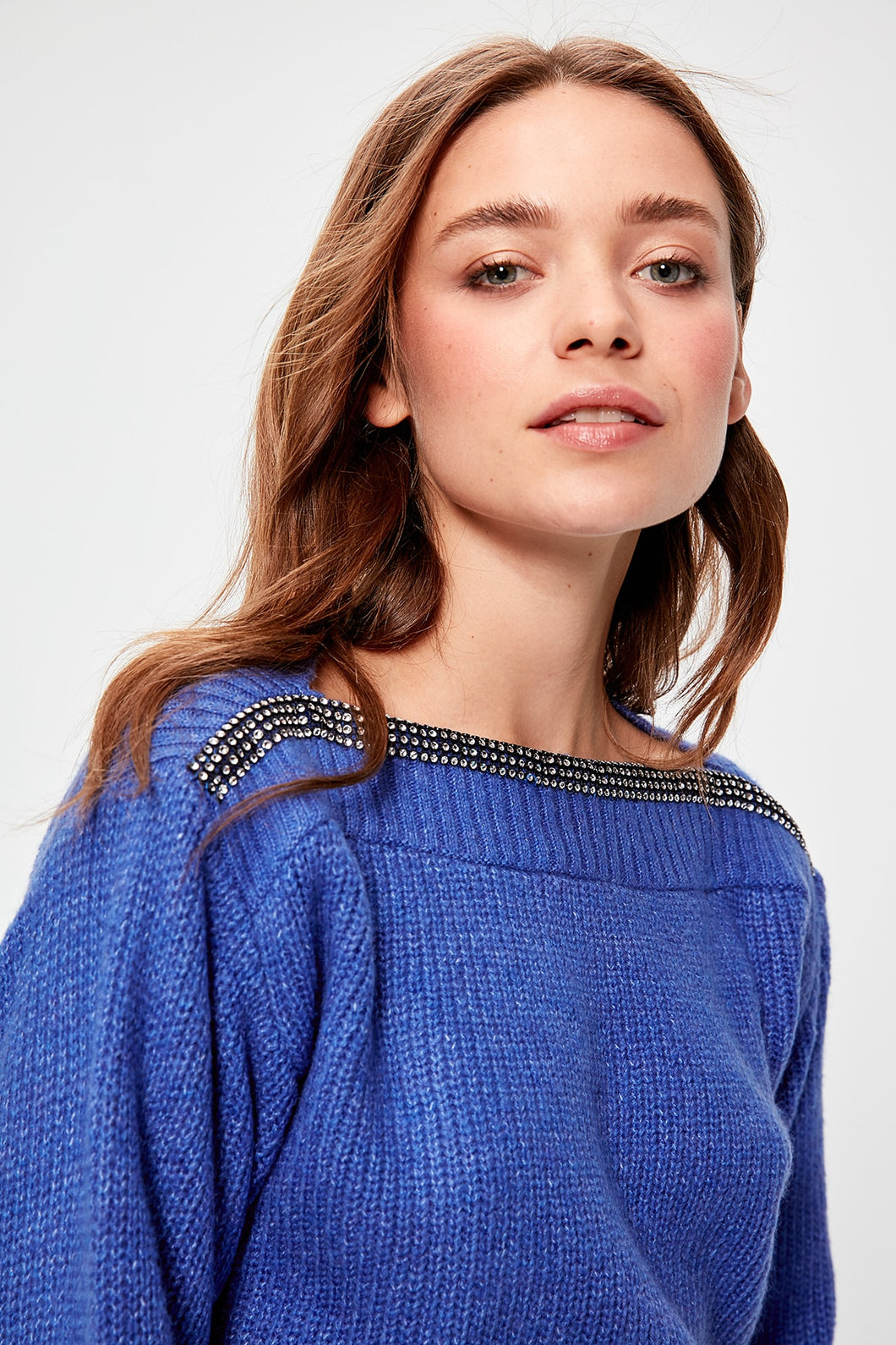 Trendyol Blue Colar Stone Sweater Sweater TWOAW20KZ0122