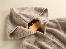 Load image into Gallery viewer, Lugentolo Women Sweater Cardigan Autumn Winter Hooded Long Sleeve Winter New Solid Color Loose Korean Cozy Lady Long Sweaters
