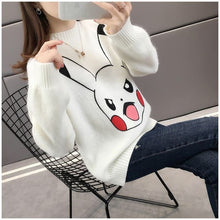 Load image into Gallery viewer, Sweater Women 2019 Cartoon Pokemon Pikachu Print Autumn Winter Causal Streetwear Sweater Long Sleeve O Neck Loose Harajuku
