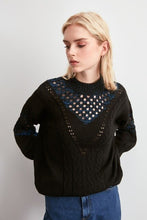 Load image into Gallery viewer, Trendyol Mesh Detailed Silvery Sweater Sweater TWOAW20KZ1063
