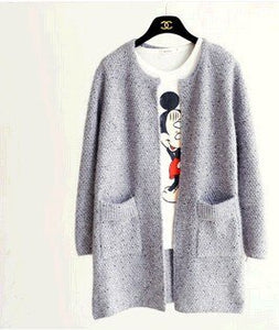 2019 Autumn and Winter New Women's Sweater Long Sweater Sweater Cardigan Thin Mohair Korean Cardigan