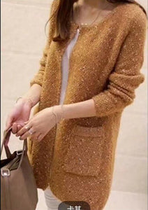 2019 Autumn and Winter New Women's Sweater Long Sweater Sweater Cardigan Thin Mohair Korean Cardigan