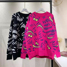 Load image into Gallery viewer, Streetwear Sweater Women 2019 Autumn Winter Cartoon Comic Garfield Printed Covering Yarn Casual Oversized Knitted Pullover
