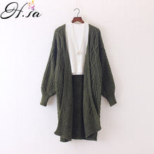 Load image into Gallery viewer, H.SA Winter Autumn Long Female Cardigans Latern Sleeve Casual Knitted Poncho Sweaters Oversized Long Cardigans Korean sueter
