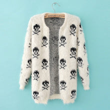 Load image into Gallery viewer, 2019 Autumn Winter new women sweater knit wool sweater skull head hippocampus fashion cardigan loose sweater coat
