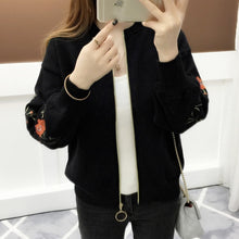 Load image into Gallery viewer, of new fund of 2019 autumn outfit embroidered with a han edition zipper sweater knit cardigan loose women&#39;s female
